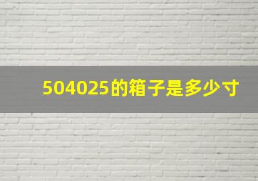 504025的箱子是多少寸