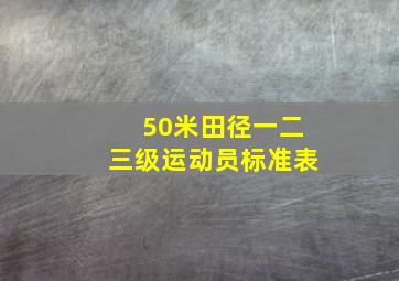 50米田径一二三级运动员标准表