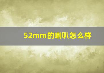 52mm的喇叭怎么样