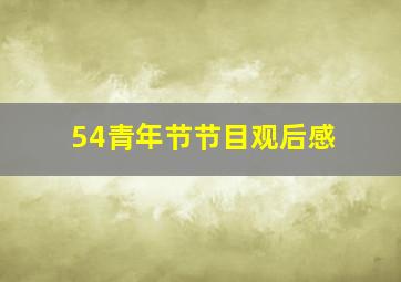 54青年节节目观后感