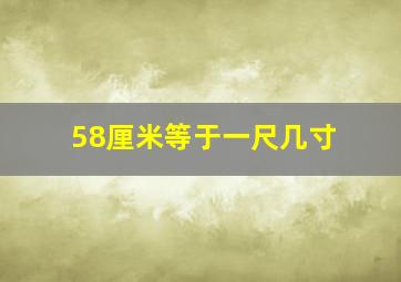 58厘米等于一尺几寸