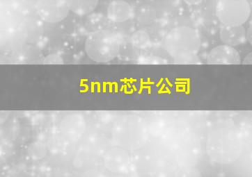 5nm芯片公司