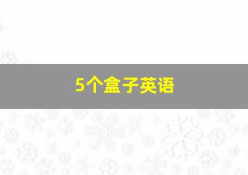 5个盒子英语