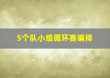 5个队小组循环赛编排