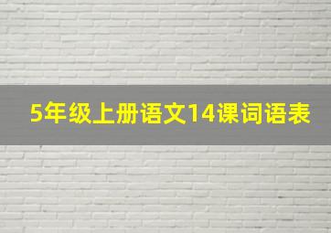 5年级上册语文14课词语表