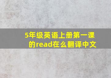 5年级英语上册第一课的read在么翻译中文