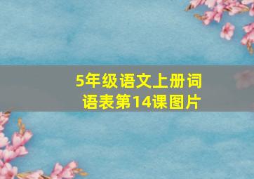 5年级语文上册词语表第14课图片