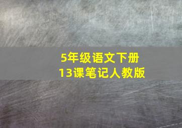 5年级语文下册13课笔记人教版