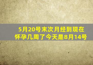 5月20号末次月经到现在怀孕几周了今天是8月14号