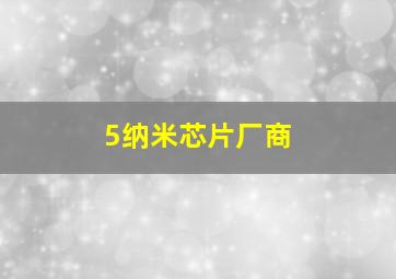 5纳米芯片厂商