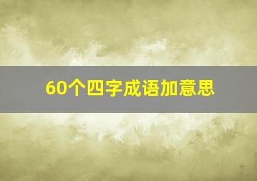 60个四字成语加意思