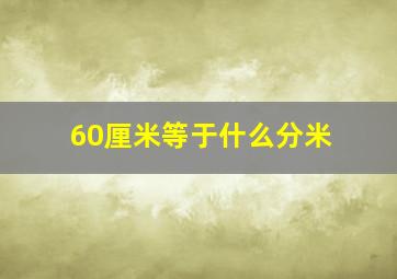 60厘米等于什么分米