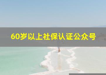 60岁以上社保认证公众号