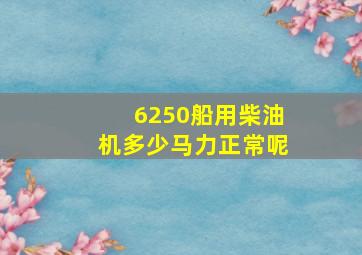 6250船用柴油机多少马力正常呢