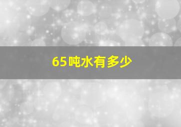 65吨水有多少