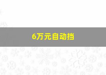 6万元自动挡