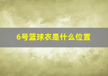 6号篮球衣是什么位置