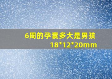 6周的孕囊多大是男孩18*12*20mm