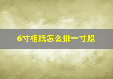 6寸相纸怎么排一寸照