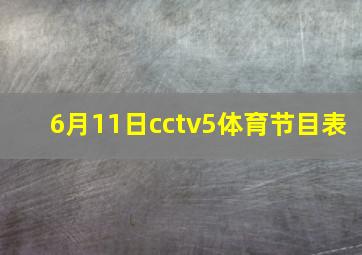 6月11日cctv5体育节目表