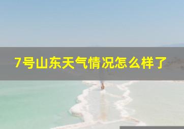 7号山东天气情况怎么样了