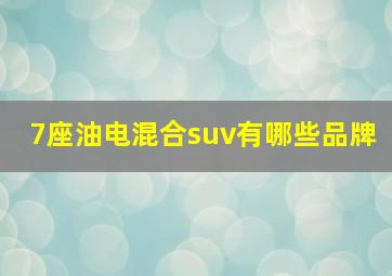 7座油电混合suv有哪些品牌