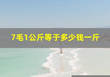 7毛1公斤等于多少钱一斤