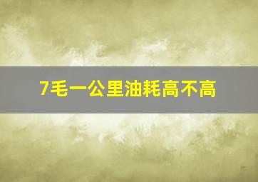 7毛一公里油耗高不高