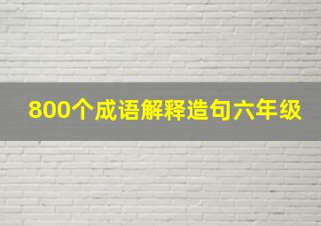 800个成语解释造句六年级