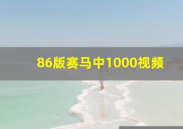 86版赛马中1000视频