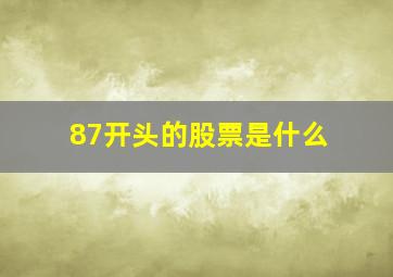 87开头的股票是什么