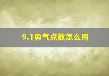 9.1勇气点数怎么用