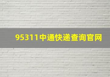 95311中通快递查询官网