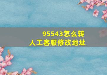 95543怎么转人工客服修改地址