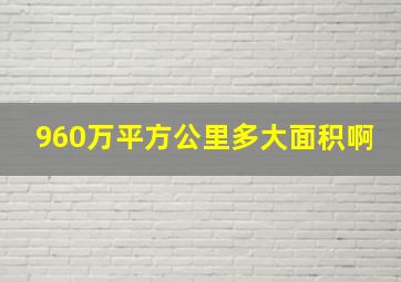 960万平方公里多大面积啊