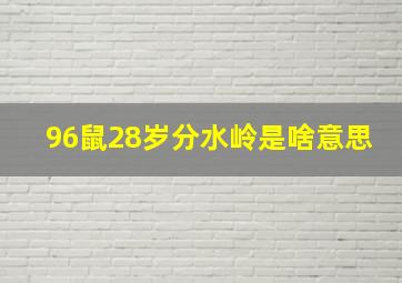 96鼠28岁分水岭是啥意思