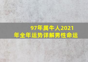 97年属牛人2021年全年运势详解男性命运