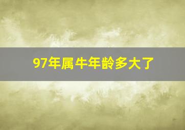 97年属牛年龄多大了