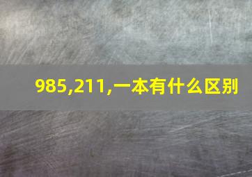 985,211,一本有什么区别