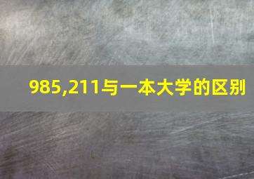 985,211与一本大学的区别