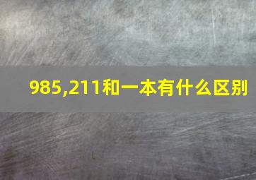 985,211和一本有什么区别