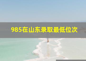 985在山东录取最低位次