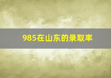 985在山东的录取率