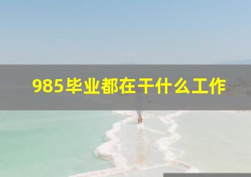 985毕业都在干什么工作