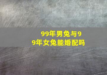 99年男兔与99年女兔能婚配吗