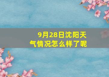 9月28日沈阳天气情况怎么样了呢