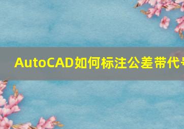 AutoCAD如何标注公差带代号