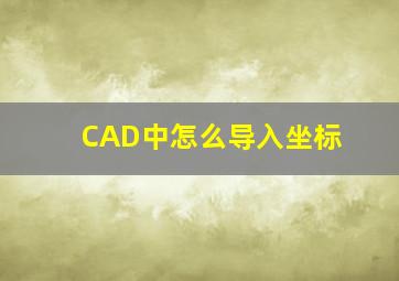 CAD中怎么导入坐标