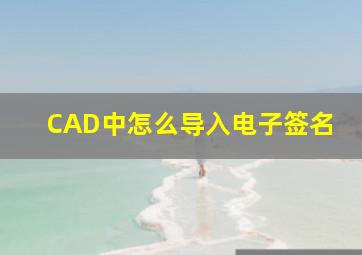 CAD中怎么导入电子签名