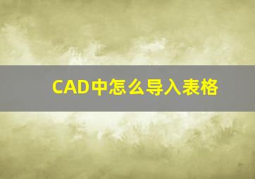 CAD中怎么导入表格